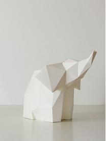 Tafellamp Baby Elephant, bouwpakket van papier, Lampenkap: papier, 160 g/m², Voetstuk: MDF, kunststof, Wit, 23 x 24 cm