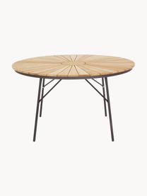 Table de jardin ronde en teck Hard & Ellen, tailles variées, Teck, anthracite, Ø 110 x haut. 73 cm