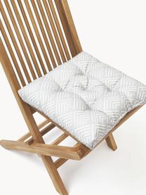 Cojín de asiento de exterior con estampado gráfico Milano, Funda: 100 % poliacrílico, Gris claro, blanco, An 40 x L 40 cm