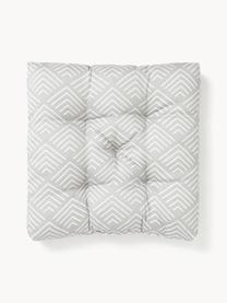 Coussin de chaise avec motif graphique Milano, Gris clair, blanc, larg. 40 x long. 40 cm