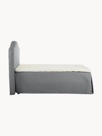 Letto boxspring premium Dahlia, Materasso: nucleo a 5 zone di molle , Piedini: legno massiccio di betull, Tessuto grigio scuro, Larg. 140 x Lung. 200 cm, grado di durezza H2