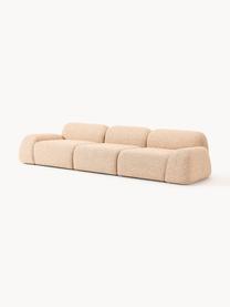 Modulares Sofa Wolke (4-Sitzer) aus Bouclé, Bezug: Bouclé (96 % Polyester, 4, Füße: Kunststoff Dieses Produkt, Bouclé Orange, B 343 x T 118 cm