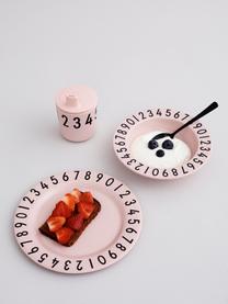 Set da colazione Numbers 3 pz, Melamina, Rosa, nero, Larg. 22 x Alt. 7 cm