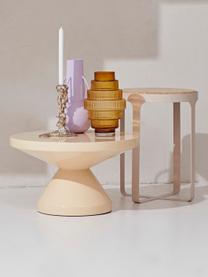 Table basse ronde Zig Zag, Plastique, laqué, Beige clair, Ø 60 cm