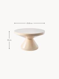 Kulatý konferenční stolek Zig Zag, Lakovaná umělá hmota, Světle béžová, Ø 60 cm