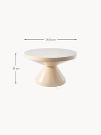 Table basse ronde Zig Zag, Plastique, laqué, Beige clair, Ø 60 cm