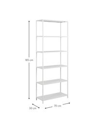 Libreria in metallo bianco Neptun, Metallo rivestito, Bianco, Larg. 70 x Alt. 185 cm