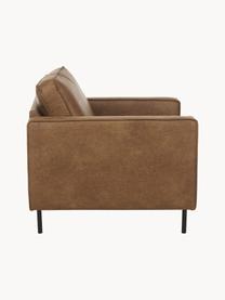 Fauteuil lounge en cuir recyclé Hunter, Cuir brun, larg. 87 x prof. 95 cm