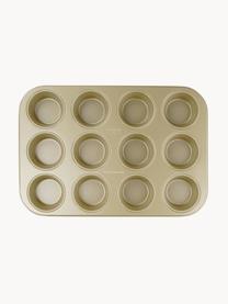 Molde para muffins antiadherente Goldig, Acero con revestimiento antiadherente, Dorado, An 27 x L 39 cm