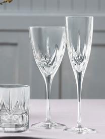 Copas de vino blanco de cristal con relieve Chic, 6 uds., Cristal Luxion, Transparente, Ø 8 x Al 21 cm