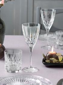 Copas de vino blanco de cristal con relieve Chic, 6 uds., Cristal Luxion, Transparente, Ø 8 x Al 21 cm