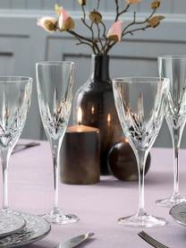 Copas de vino blanco de cristal con relieve Chic, 6 uds., Cristal Luxion, Transparente, Ø 8 x Al 21 cm