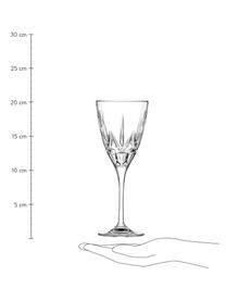 Copas de vino blanco de cristal con relieve Chic, 6 uds., Cristal Luxion, Transparente, Ø 8 x Al 21 cm
