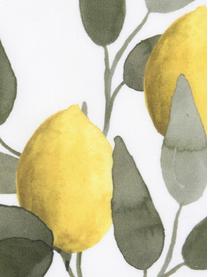 Pościel z perkalu Limone, Biały, żółty, zielony, 200 x 200 cm