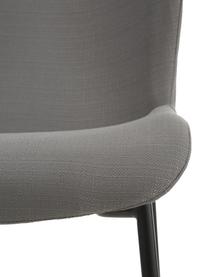 Gestoffeerde stoel Tess in grijs, Bekleding: polyester, Poten: gepoedercoat metaal, Geweven stof grijs, zwart, B 49 x H 84 cm