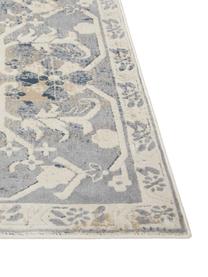 Vintage vloerkleed Malta in blauw-beige, 90% polypropyleen, 10% chenille, Ivoorkleurig, blauwtinten, B 120 x L 170 cm (maat S)