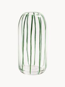 Vaso in vetro dipinto a mano Sweep, Vetro, Trasparente, verde scuro, Ø 10 x Alt. 21 cm