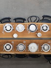 Mělké talíře s pruhovaným vzorem Ceres Loft, 4 ks, Porcelán, Bílá, černá, Ø 26 cm, V 2 cm