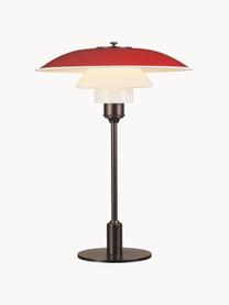 Grote tafellamp PH 3½-2½, mondgeblazen, Lampenkap: gecoat aluminium, opaalgl, Rood, koper, Ø 33 x H 45 cm