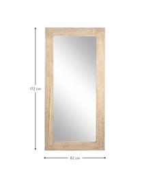 Nástěnné zrcadlo s rámem ze světle hnědého dřeva paulovnie Tiziano, Světle hnědá, Š 82 cm, V 172 cm