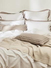 Ľanová posteľná bielizeň Eleanore, Biela, béžová, 240 x 220 cm + 2 vankúše 80 x 80 cm