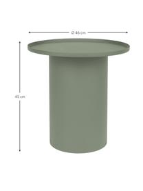 Table d'appoint ronde en métal Sverre, Métal, revêtement par poudre, Kaki, Ø 46 x haut. 45 cm