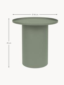 Mesa auxiliar redonda de metal Sverre, Metal con pintura en polvo, Verde salvia, Ø 46 x Al 45 cm