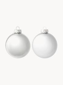 Kerstballen Evergreen mat/glanzend, verschillende formaten, Zilverkleurig, Ø 8 cm, 6 stuks