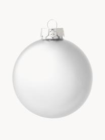 Weihnachtskugeln Evergreen matt/glänzend, verschiedene Größen, Silberfarben, Ø 8 cm, 6 Stück