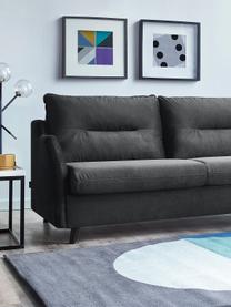 Sofa narożna z funkcją spania z aksamitu Loft, Tapicerka: 100% aksamit poliestrowy, Nogi: metal lakierowany, Ciemny szary, S 275 x G 181 cm