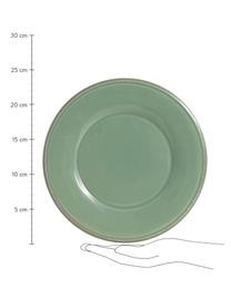 Assiette à dessert rustique Constance, 2 pièces, Grès cérame, Vert sauge, Ø 24 cm