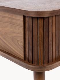 Table de chevet en bois cannelé Barbier, Noyer, larg. 45 x haut. 59 cm
