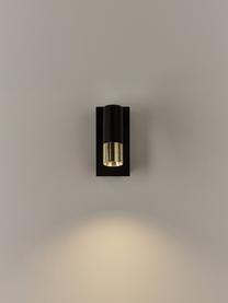 Verstelbare LED wandspot Bobby, Lampenkap: gepoedercoat metaal, gega, Zwart, goudkleurig, B 7 x H 15 cm