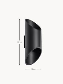 Handgefertigte Wandleuchte Nixon, Metall, beschichtet, Schwarz, B 10 x H 30 cm