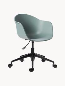 Schreibtischstuhl Claire, Sitzfläche: 65 % Polypropylen, 35 % G, Beine: Metall, pulverbeschichtet, Rollen: Kunststoff, Salbeigrün, B 66 x T 60 cm