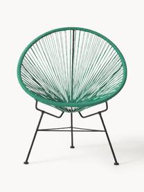 Poltroncina in materiale sintetico intrecciato Bahia, Seduta: plastica, Struttura: metallo verniciato a polv, Verde bosco, Larg. 81 x Prof. 73 cm