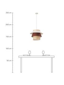 Lampa wisząca z plecionki wiedeńskiej Klea, Jasny beżowy, brązowy, Ø 55 x W 42 cm