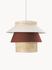 Grote hanglamp Klea van Weens vlechtwerk, Lampenkap: bamboe, textiel, Lichtbeige, bruin, B 55 x H 42 cm