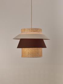 Grote hanglamp Klea van Weens vlechtwerk, Lampenkap: bamboe, textiel, Lichtbeige, bruin, B 55 x H 42 cm