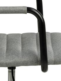 Gestoffeerde bureaustoel Winslow in lichtgrijs, in hoogte verstelbaar, Bekleding: polyurethaan, Zitvlak: 24 kg/m³, Frame: gepoedercoat metaal, Wieltjes: kunststof, Lichtgrijs, zwart, B 45 x D 58 cm