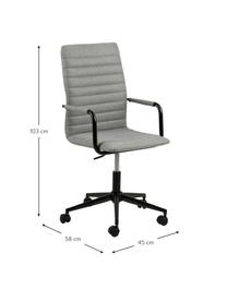 Silla de oficina giratoria Winslow, ajustable en altura, Tapizado: poliuretano, Asiento: 24 kg/m³, Estructura: metal con pintura en polv, Ruedas: plástico, Gris claro, negro, An 45 x Al 58 cm