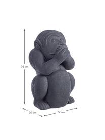 Decoratief object Monkey van beton, Gecoat beton, Niets kwaad sprekende aap, B 22 x H 36 cm