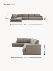 XL-Ecksofa Tribeca, Bezug: 100 % Polyester Der hochw, Gestell: Massives Kiefernholz, Füße: Massives Buchenholz, lack, Webstoff Taupe, B 405 x T 228 cm, Eckteil rechts