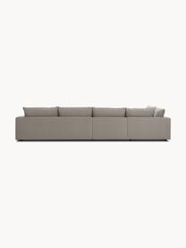 Canapé d'angle XL Tribeca, Tissu taupe, larg. 405 x prof. 228 cm, méridienne à droite