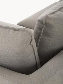 Sofa narożna XL Tribeca, Tapicerka: poliester Dzięki tkaninie, Stelaż: lite drewno sosnowe, Nogi: lite drewno bukowe, lakie, Taupe tkanina, S 405 x G 228 cm, prawostronna