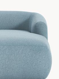 Chaise longue hoekmodule Sofia uit bouclé, Bekleding: bouclé (100% polyester) M, Frame: sparrenhout, spaanplaat, , Poten: kunststof Dit product is , Bouclé blauw, B 185 x D 92 cm, hoekdeel rechts