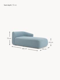 Buklé rohový modul šezlong Sofia, Buklé modrá, Š 185 x H 92 cm (pravé rohové prevedenie)
