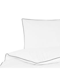 Pościel z perkalu z lamówką Daria, Biały, 200 x 200 cm + 2 poduszki 80 x 80 cm