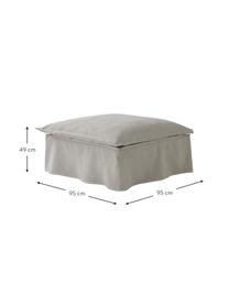 Reposapiés puf Gardanne, Funda: 100% lino Alta resistenci, Estructura: madera contrachapada, mad, Lino gris, An 95 x F 95 cm