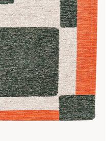 Tapis avec motif graphique Honey, 100 % polyester, Vert foncé, blanc cassé, orange, larg. 80 x long. 150 cm (taille XS)